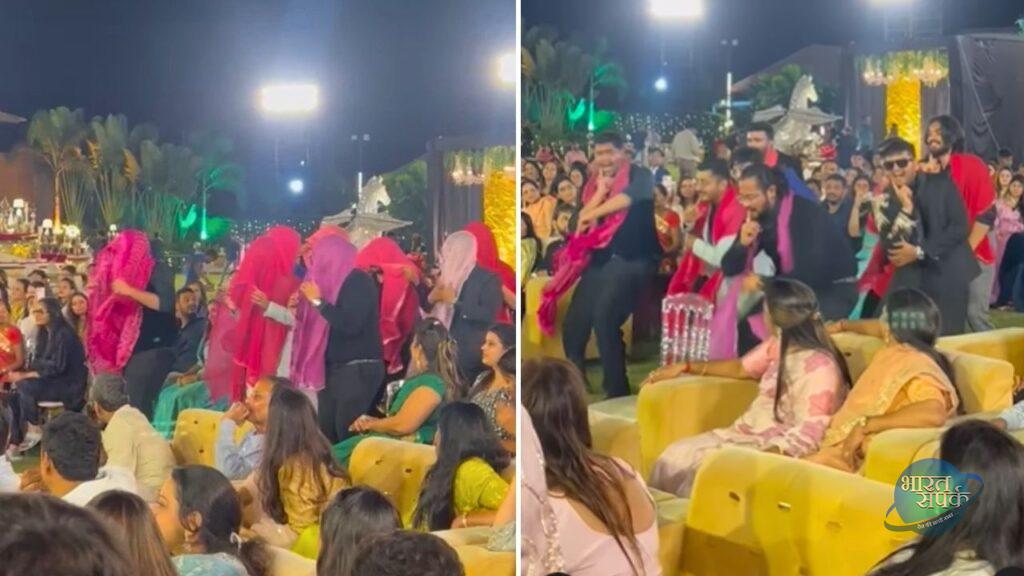 Gulabi Sadi गाने पर दूल्हे के दोस्तों ने दुपट्टा ओढ़कर किया जोरदार डांस, VIDEO हुआ…