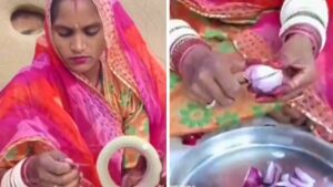 Viral Video: देसी ‘चाची’ ने भिड़ाया ऐसा जुगाड़, प्याज भी कट जाएगा और आंसू भी नहीं…