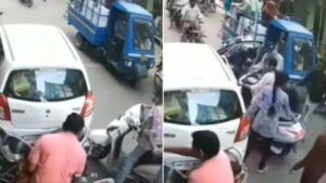 पापा की परी ने एकसाथ ठोक दी दो गाड़ी, ड्राइविंग स्किल्स देख खूब हंसे लोग
