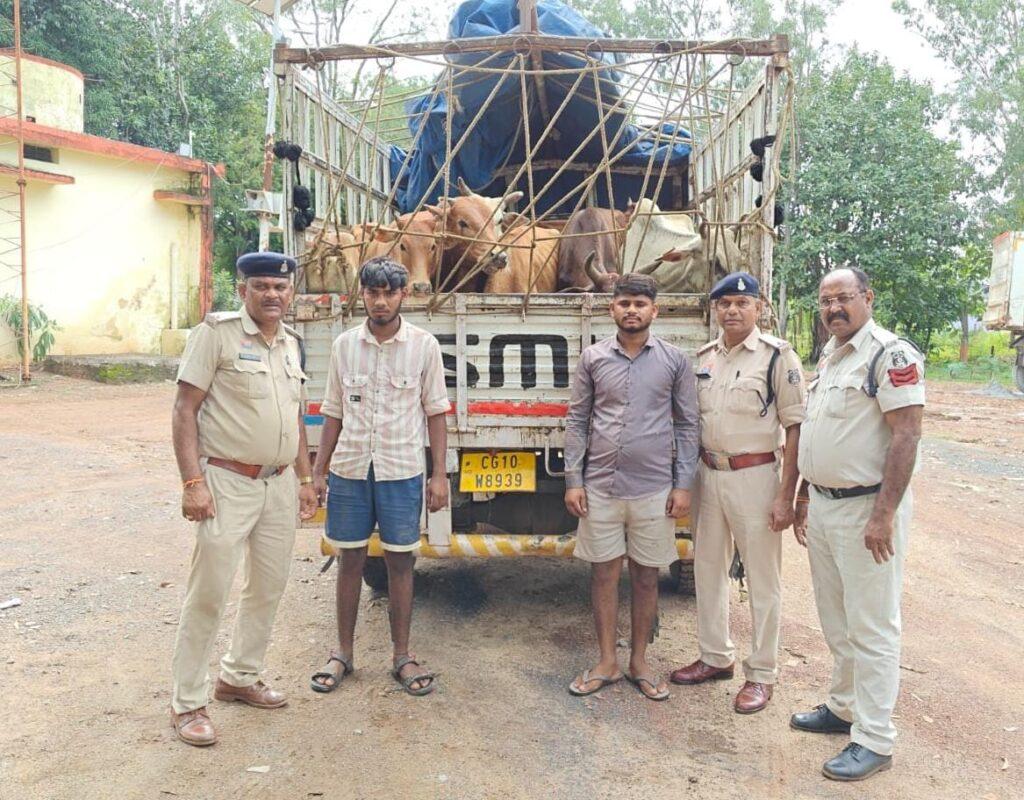 सीपत पुलिस ने मवेशी तस्करों को किया गिरफ्तार, स्वराज माजदा…- भारत संपर्क