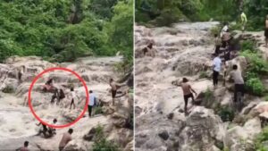 Viral Video: झरने के पास मजे ले रहे थे लोग, अचानक प्रकृति ने दिखाया अपना रौद्र रूप, 5…