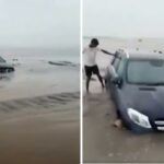 Viral Video: समंदर किनारे स्टंट करना रईसजादों को पड़ा भारी, ऐसी धंसी मर्सिडीज कि निकल…