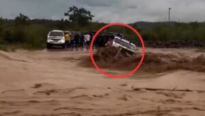 ड्राइवर की एक गलती और पानी में बह गई कार, दिल दहला देने वाला VIDEO वायरल