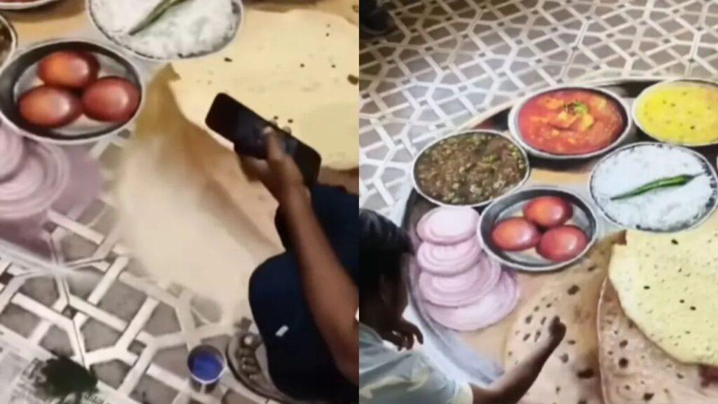 Viral Video: फर्श पर कलाकारी दिखाकर बंदे ने बना खाने से भरी थाली, बारीकी देख उड़े… Viral Video: फर्श पर कलाकारी दिखाकर बंदे ने बना खाने से भरी थाली, बारीकी देख उड़े…