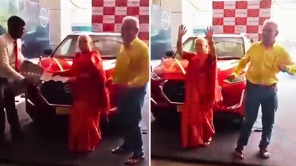 Viral Video: नई कार की डिलीवरी के समय शोरूम में ही नाचने लगे बुजुर्ग दंपति, कैमरे में…