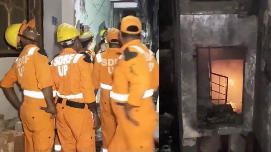 लखनऊ के अलीगंज में 3 मंजिला बिल्डिंग में लगी भीषण आग, छत का एक हिस्सा गिरा,… – भारत संपर्क लखनऊ के अलीगंज में 3 मंजिला बिल्डिंग में लगी भीषण आग, छत का एक हिस्सा गिरा,… – भारत संपर्क