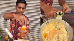 VIDEO: पहले फैंटा फिर अंडा, भिंडी-टमाटर डालकर बनाई ऐसी चीज, देखते ही भड़क गए लोग