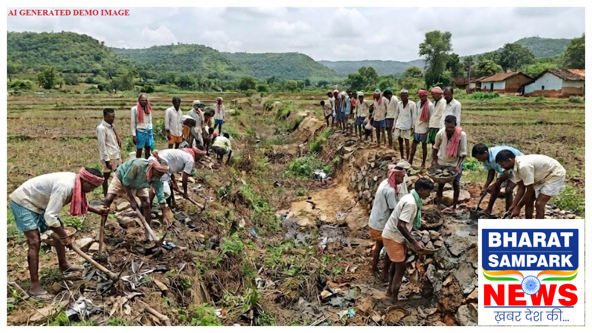 अधिकारियों ने कहा 'पैसा नहीं है' जशपुर में सूखी फसल बचाने 3 किमी नहर बांधने उतरे 40 किसान