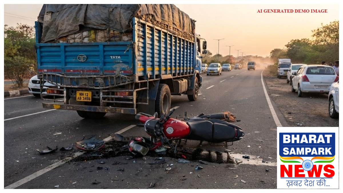 जशपुर में एनएच-43 पर भीषण हादसा, कोयला लदे ट्रक में घुसी तेज रफ्तार बाइक, युवक की दर्दनाक मौत