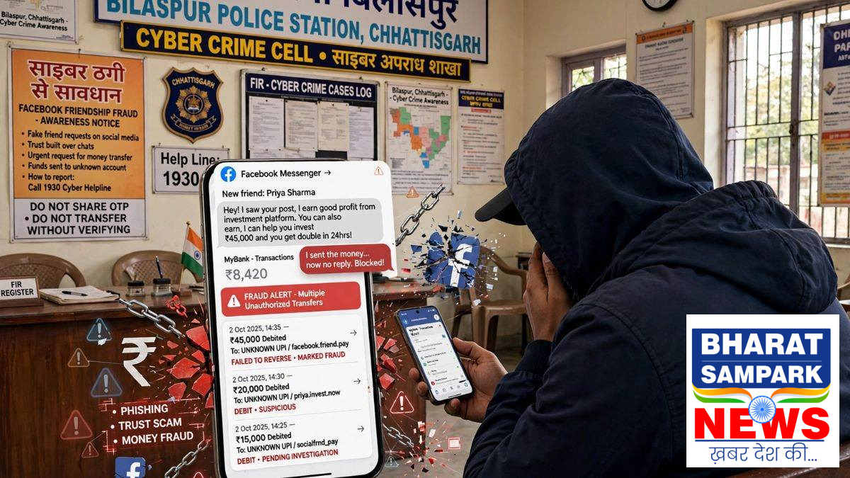 फेसबुक पर दोस्ती, फिर राजनीति में पद का लालच… बिलासपुर में युवक से 82 लाख की ठगी